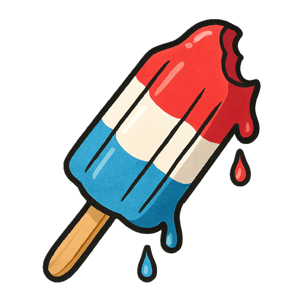 Red-white-and-blue bomb pop tile for a 4th of July license plate frame