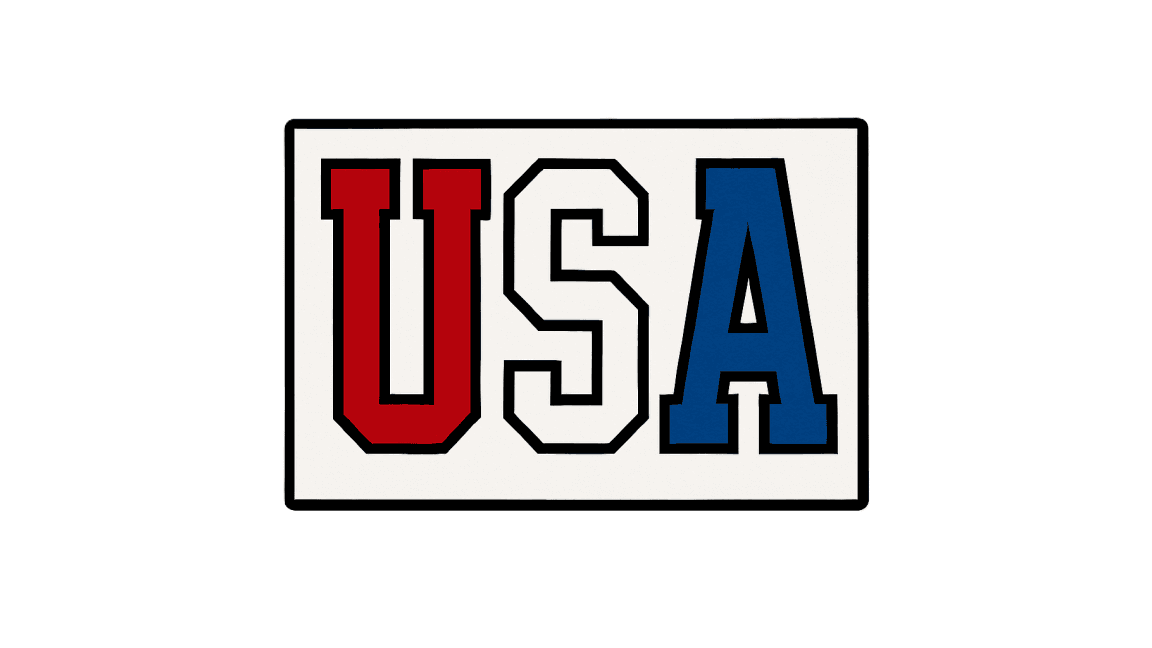 "USA" tile for a license plate frame made in the USA