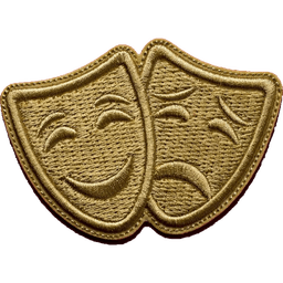 Drama badge tile for a custom school license plate frame