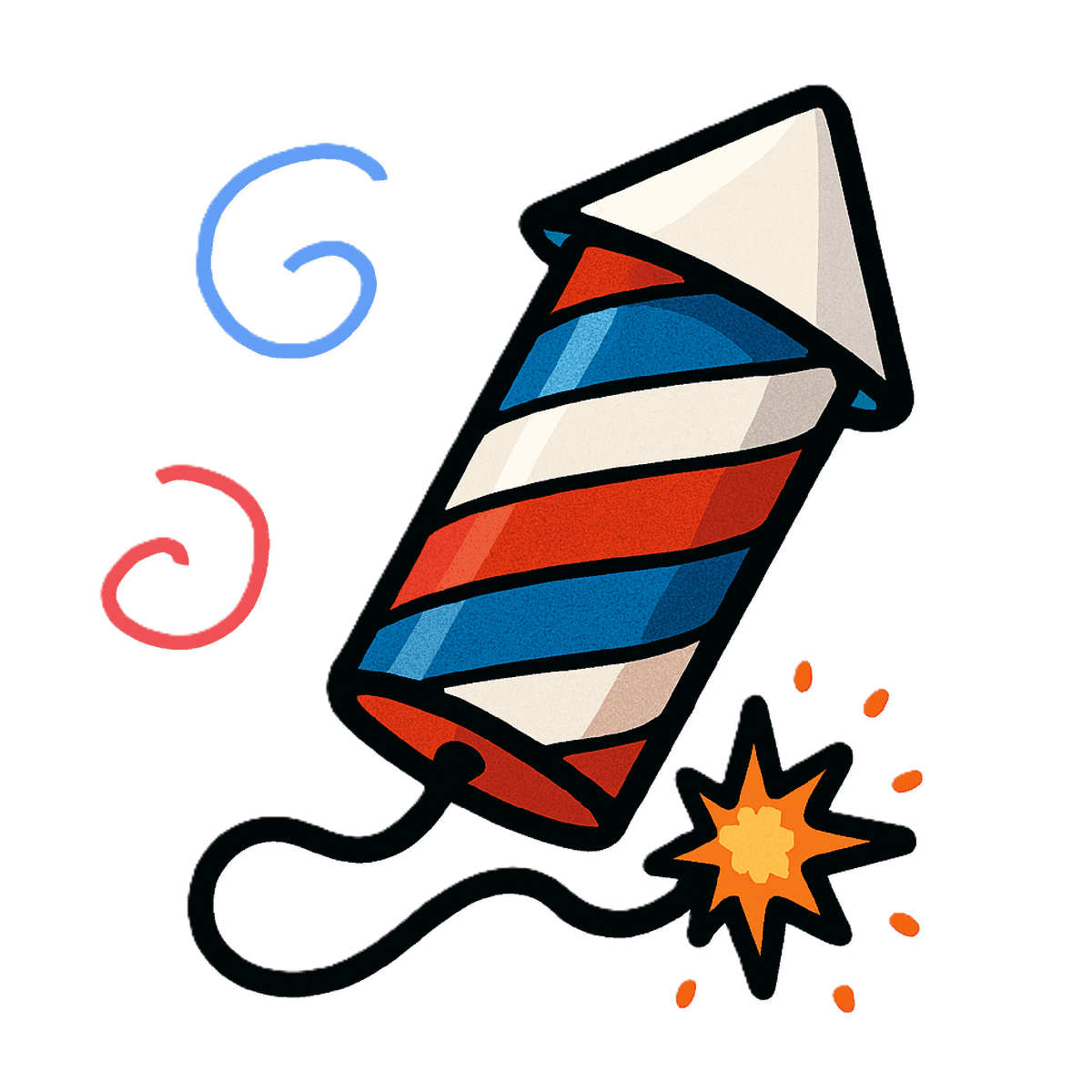 Red, white and blue firework tile for a license plate frame